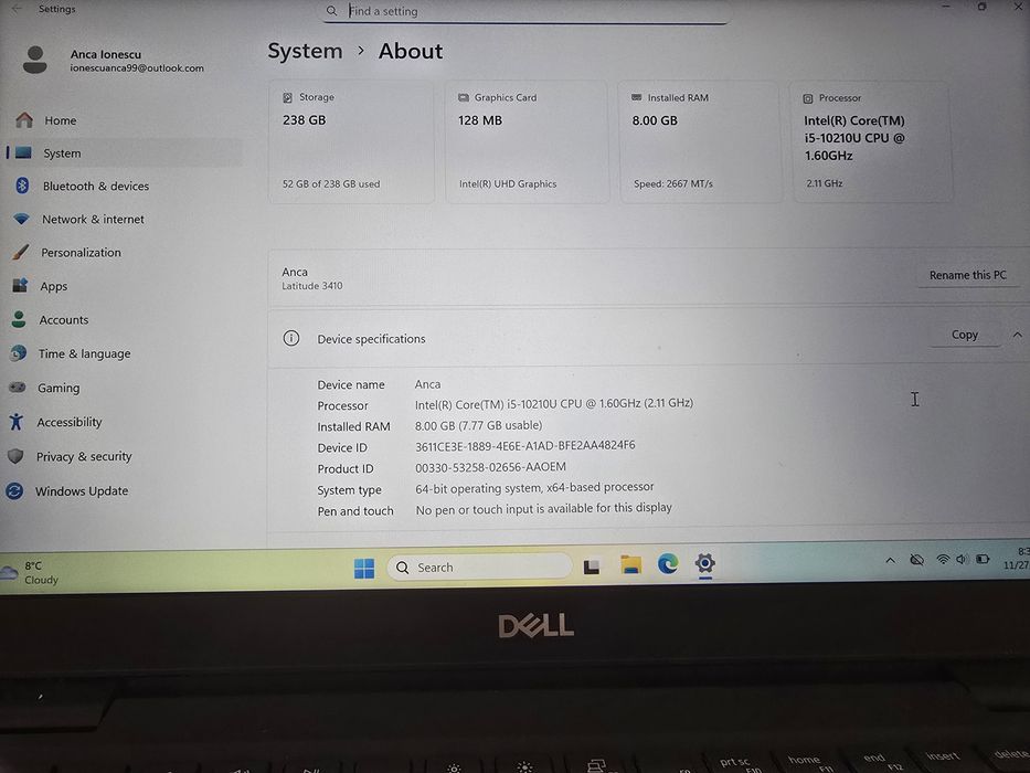 Laptop DELL Latitude 3410