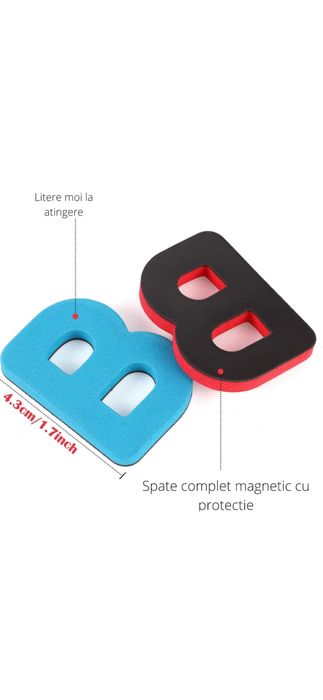 Set 253 piese cu litere alfabet si cifre magnetice , 1 tabla magnetica