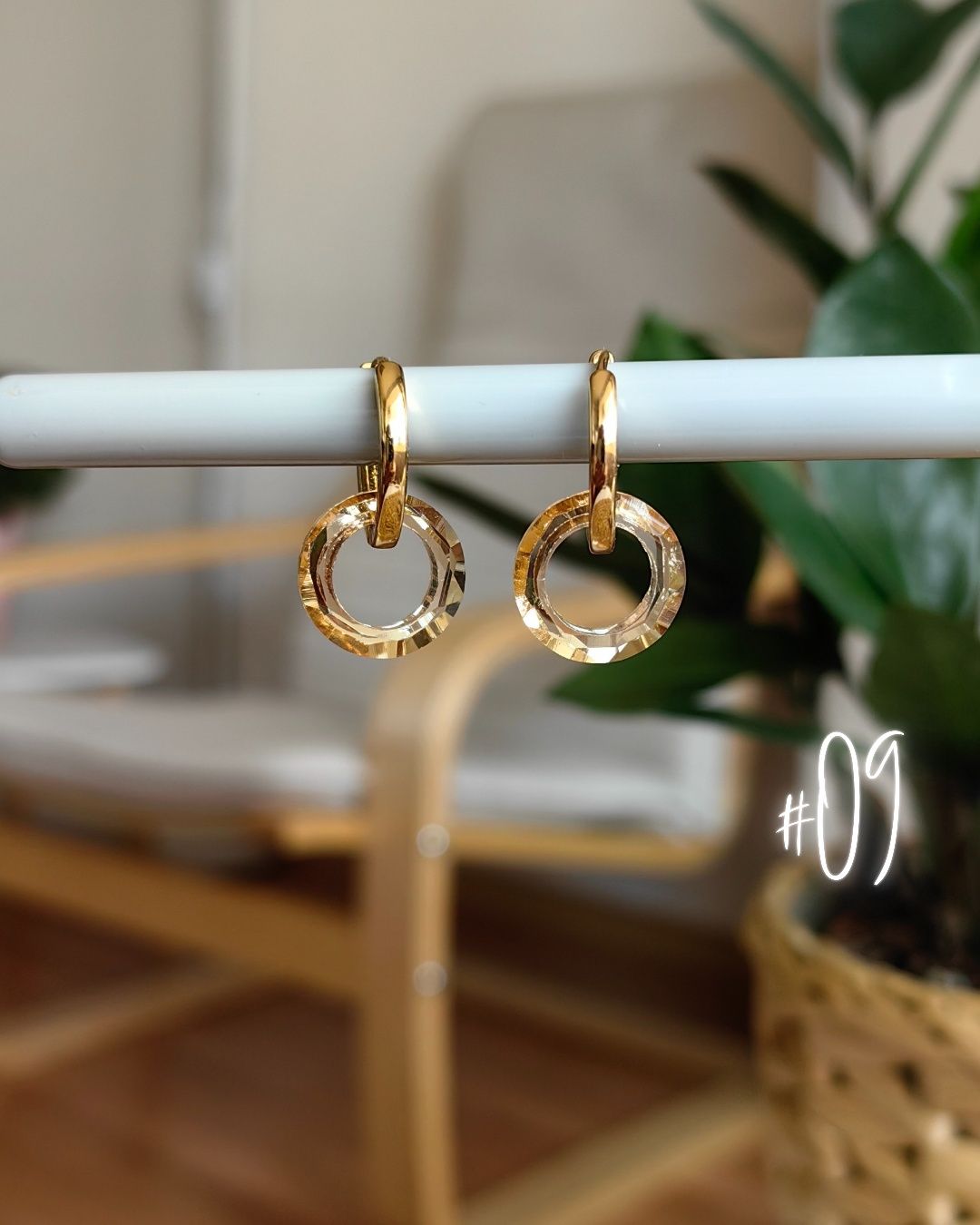 Обеци Halo Collection 14k позлата и кристали