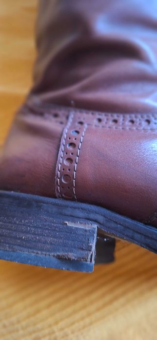 Cizme lungi din piele, maro, marimea 39