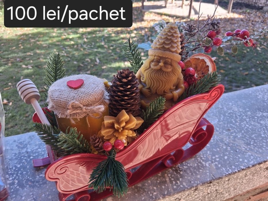 Aranjamente cu miere de albine și lumânări decorative din ceară