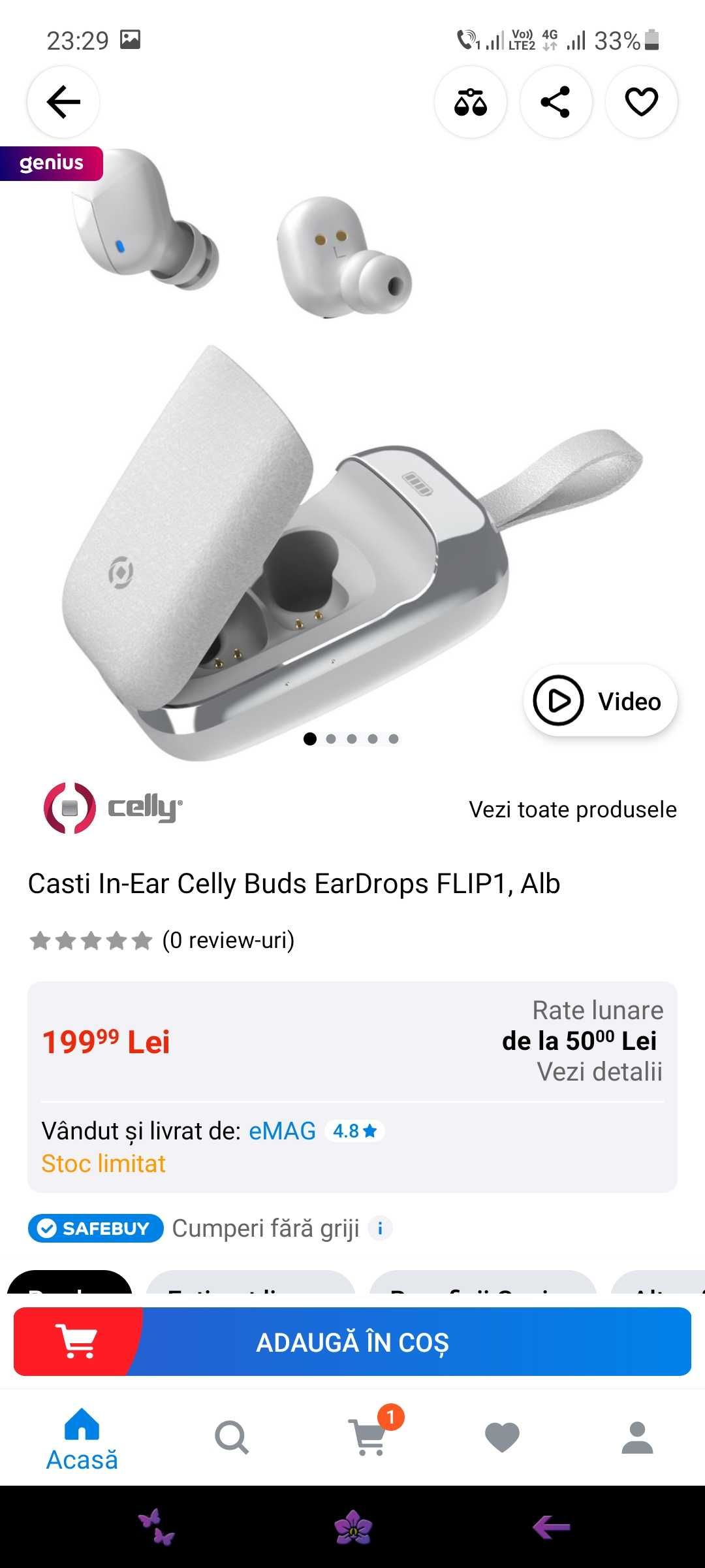 Casti Celly Buds In Ear Flip1, noi