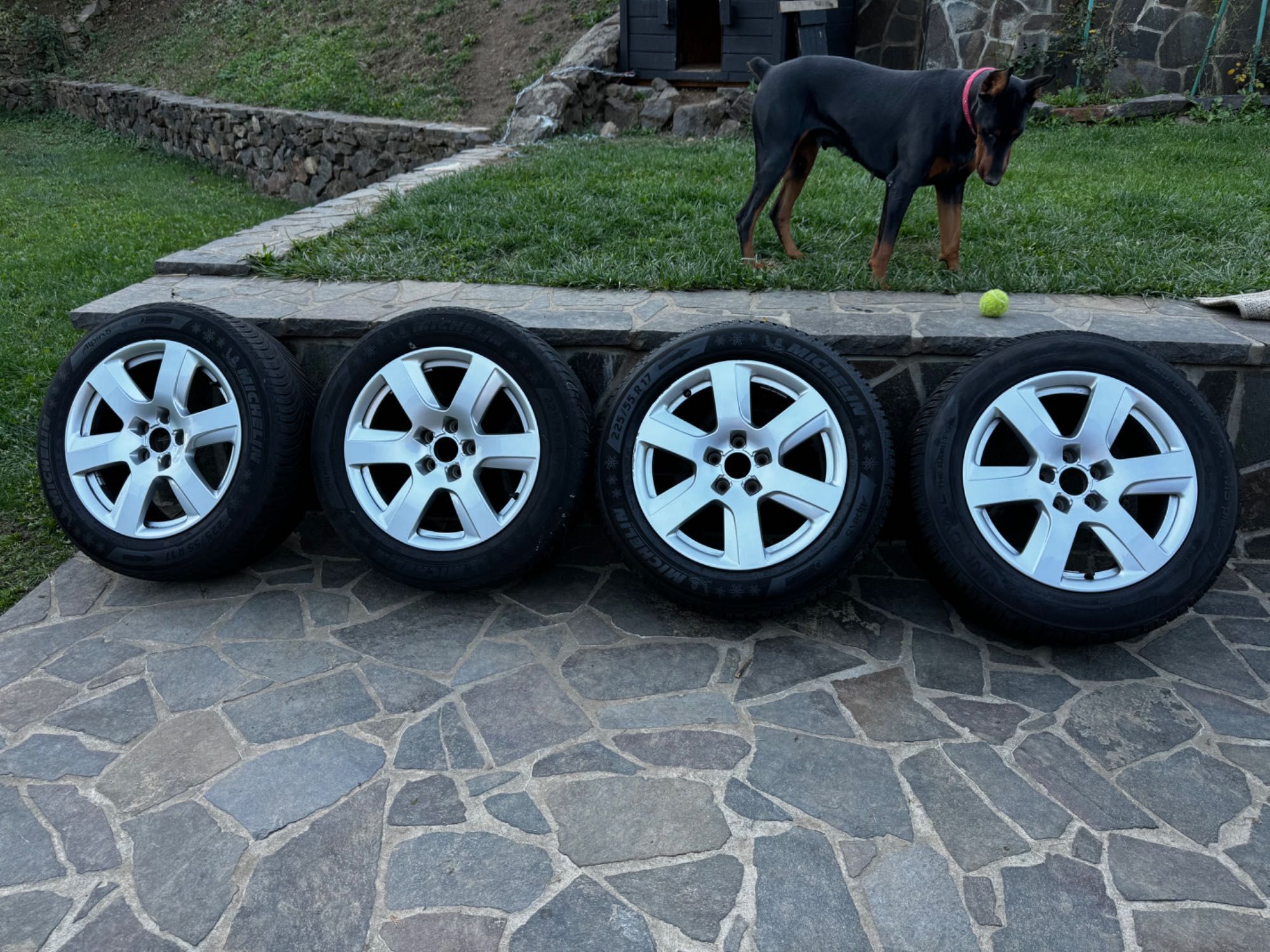 Anvelope IARNA 225/55/17 cu jante originale 5x112 Volkswagen AUDI Skod