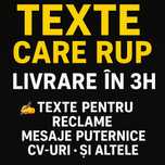 Scriu texte puternice,reclame,CV-uri,reclame,mesaje -livrare rapida