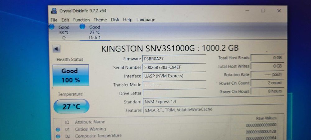 SSD Kingston NV3 de 1TB PCI Express 4.0 ,nou , zero ore