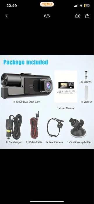 Camera de bord HD cu 3 camere + card 32 GB