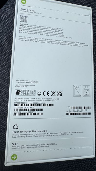 Iphone 17 pro max 512gb deep blue