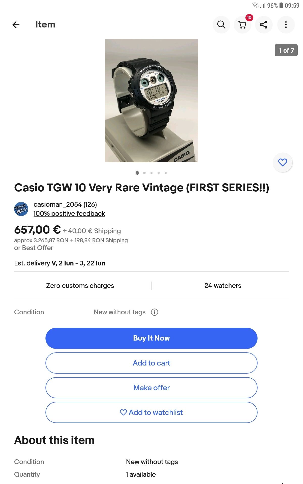 Ceas Casio trigraph vintage colecție