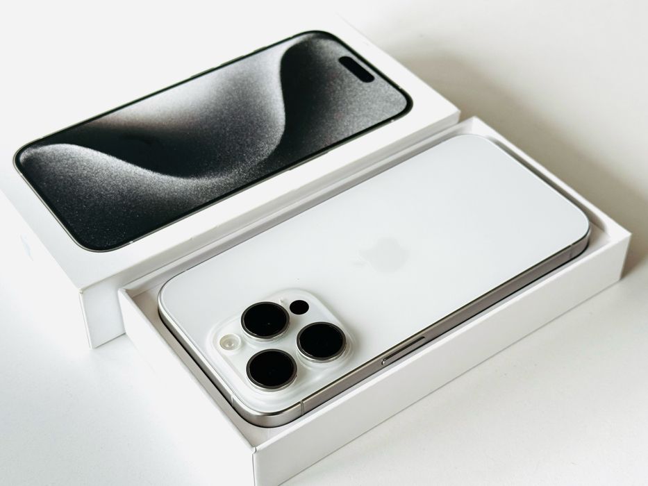 Iphone 15 Pro 256GB White Titanium 100% Батерия! Гаранция 6 месеца