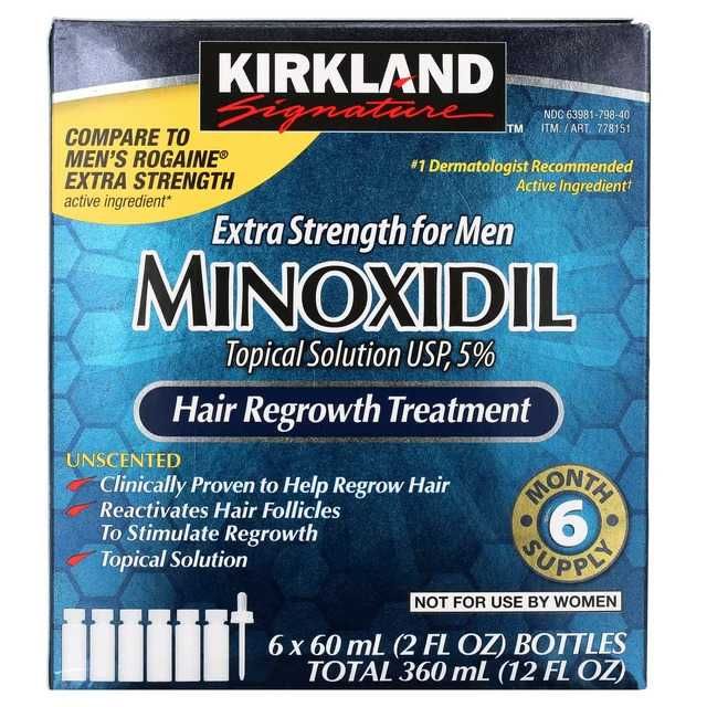 Minoxidil Kirkland 5% - Tratament Barba / Scalp, 6 luni aplicare