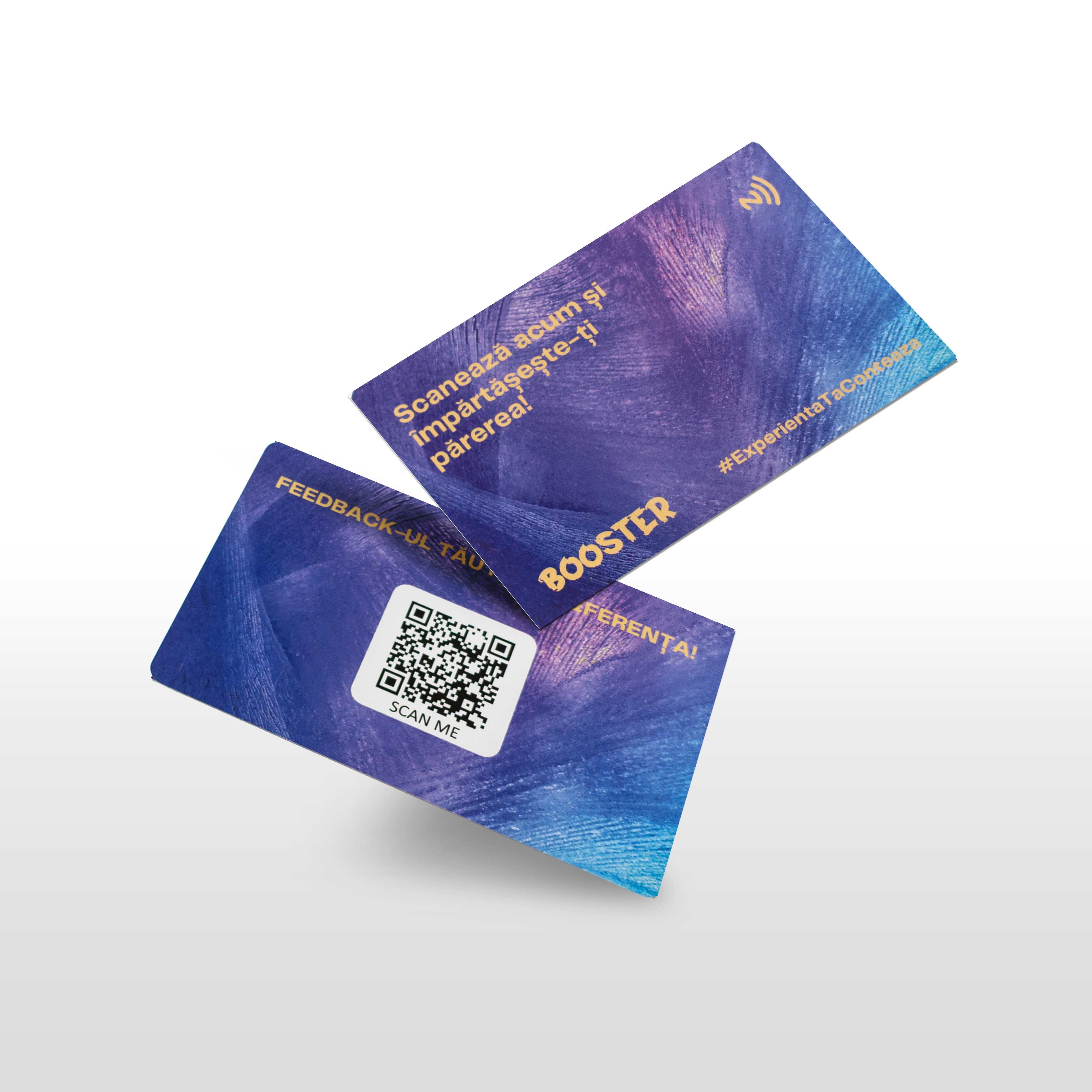 Card Pentru Recenzii Google, NFC, Cod Qr Dinamic, Blue Titanium