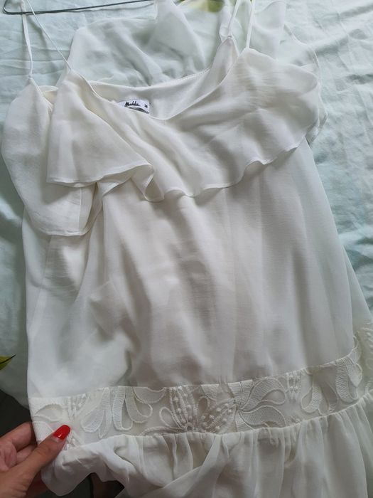 Rochie de zi, alba, marime 36