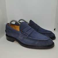 Tricker's "James" Penny Loafer - Blue Repello Suede - UK 8 / EU 42