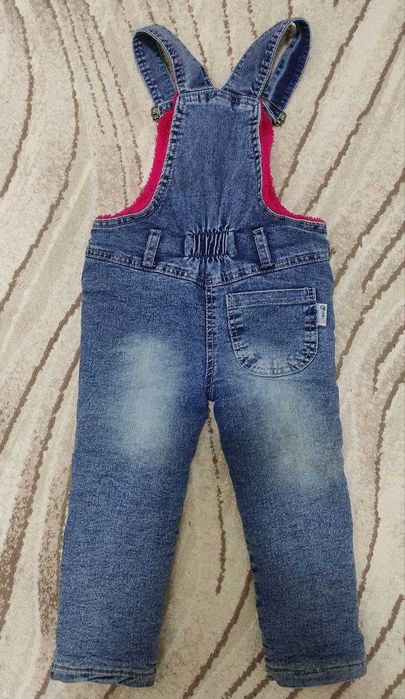 Детский джинсовый комбинезон теплый