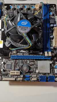 Дъно ASRock H61M-DGS + i3-3220 (2 ядра, 4 нишки)+ захранване+ DVD/CD-r