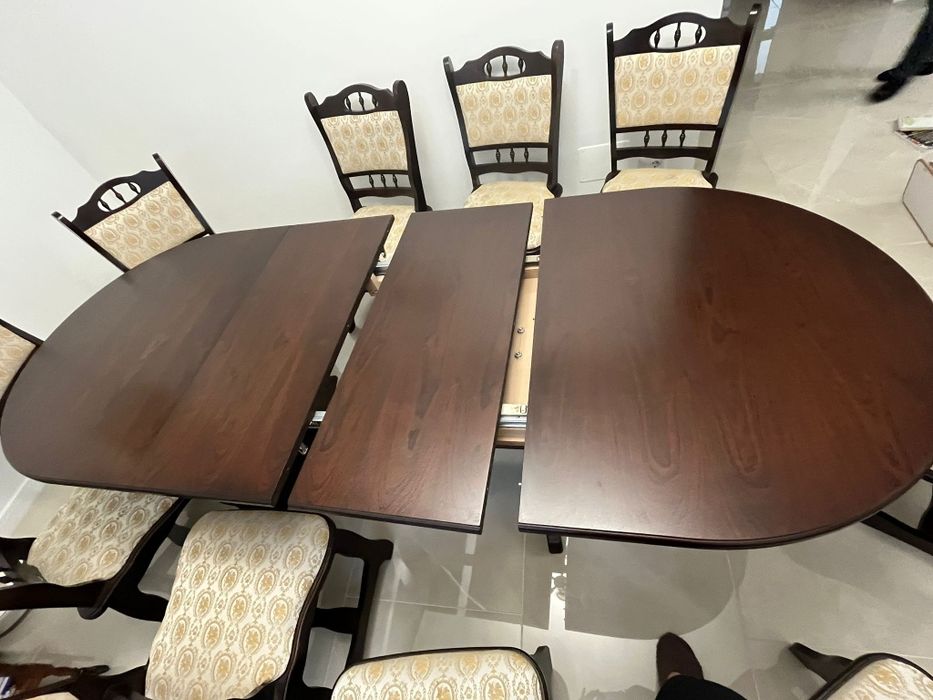 Masa lemn masiv + 10 scaune