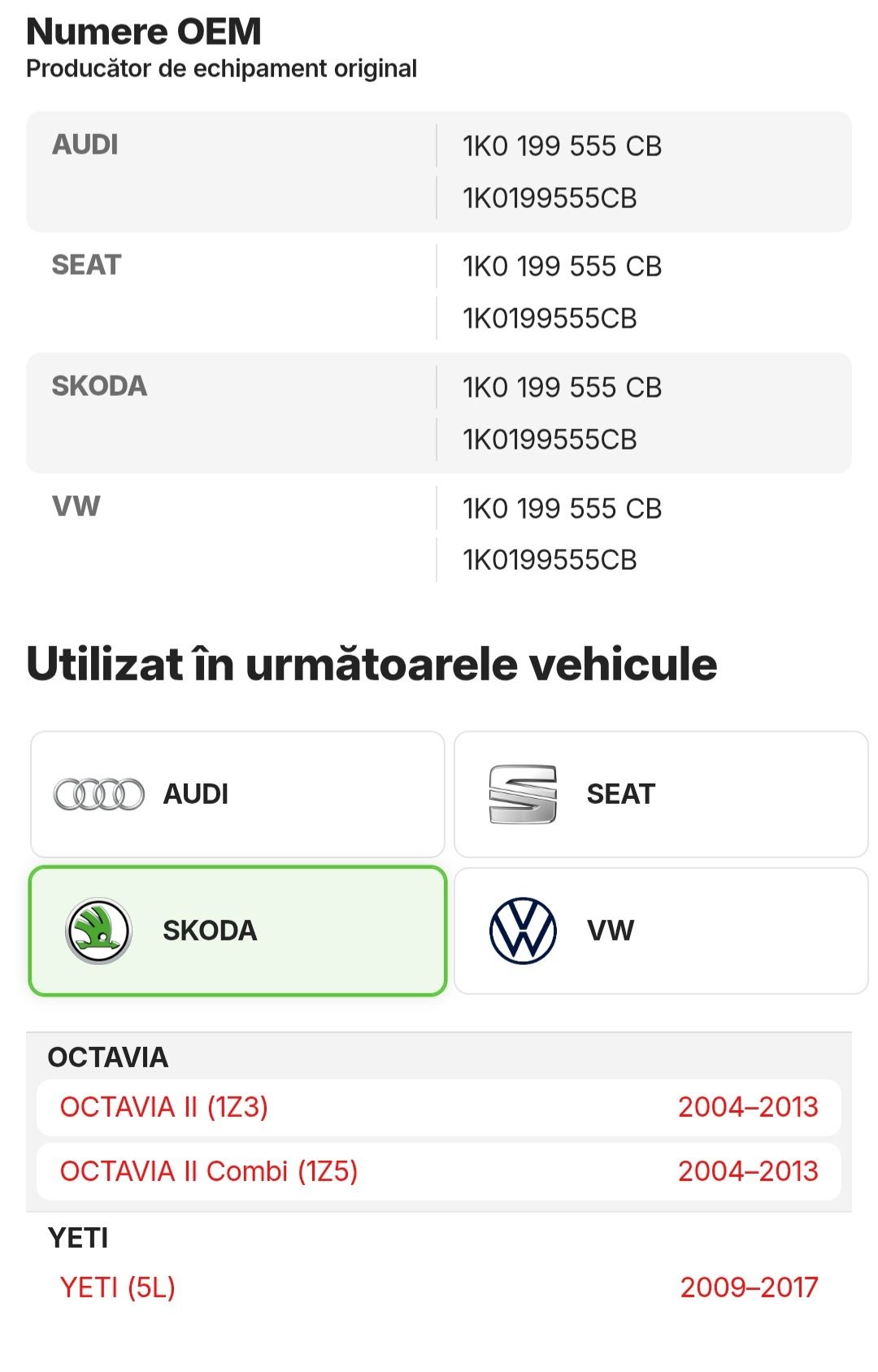 Tampon motor VW/Audi/Seat/Skoda 1.2tsi