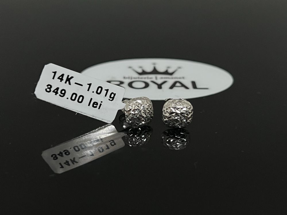 Bijuteria Royal CB : Cercei dama aur alb 14k  1,01 grame