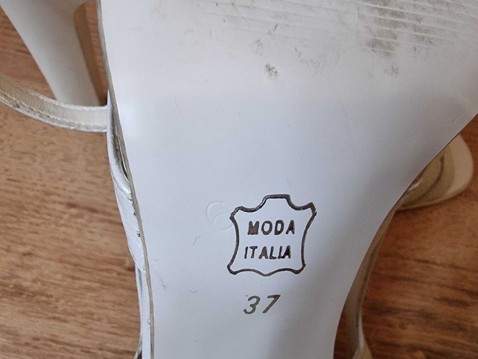 Sandale de dama - din piele naturala, albe, marimea 37