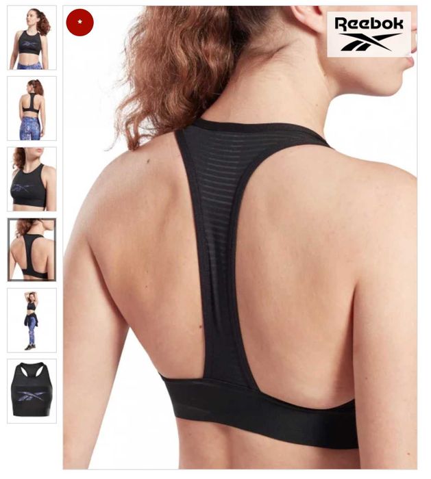 Bustiera sport/fitness Reebok Modern Safari marime XS/S negru/albastru