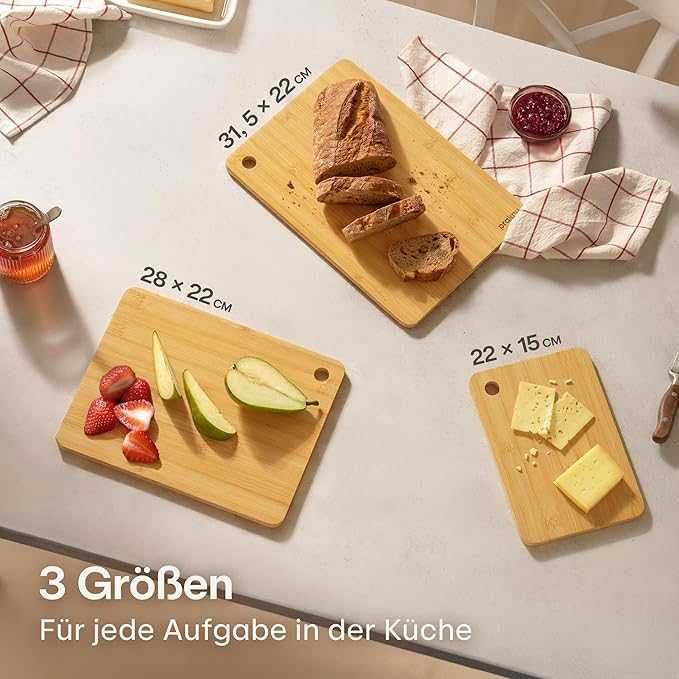 Praknu дървени дъски за рязане, комплект от 3 бр