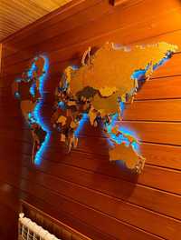 Карта мира конструктор из дерева интерьерные пазлы на стену