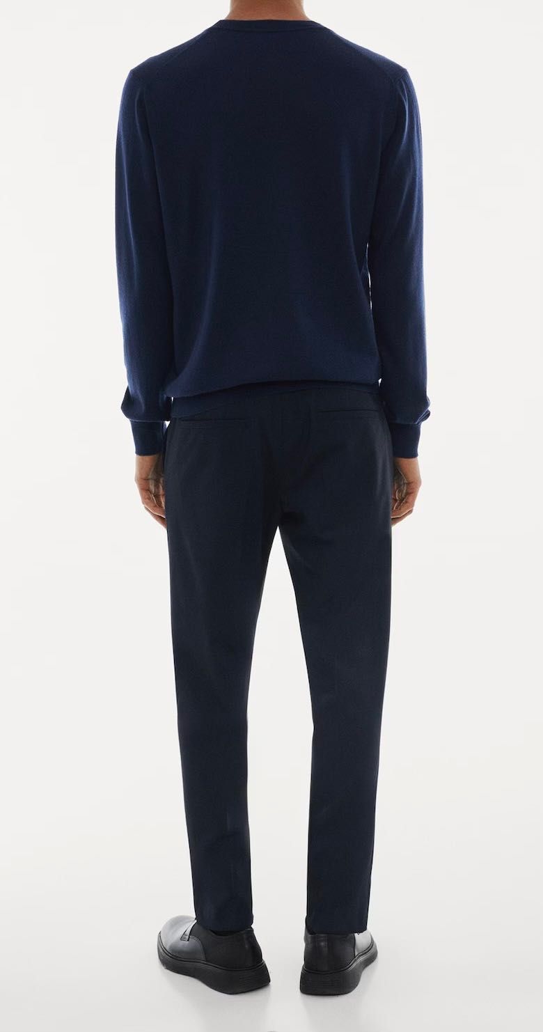 НОВ мъжки пуловер Mango L размер 100% merino wool