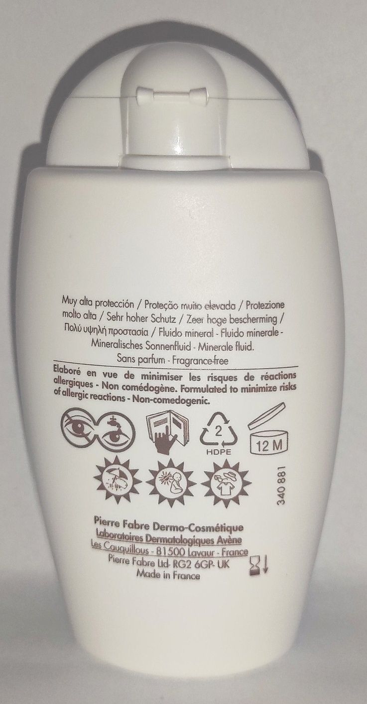 Avène Fluid mineral SPF 50+ pentru piele sensibilă sau intolerantă