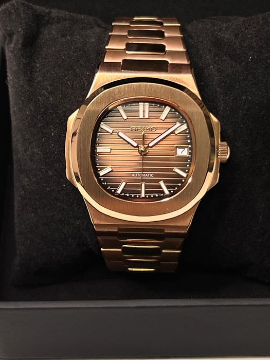 Seiko Mod Nautilus Rose Gold