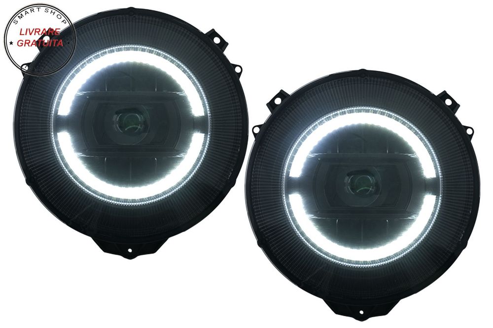 Faruri Bi-Xenon Look Mercedes G-Class W463 (2007-2017) Negru Facelift 2018 Design- livrare gratuita