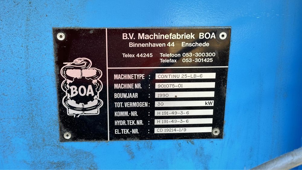 Presa carton folie BOA Continu 25-LB-6