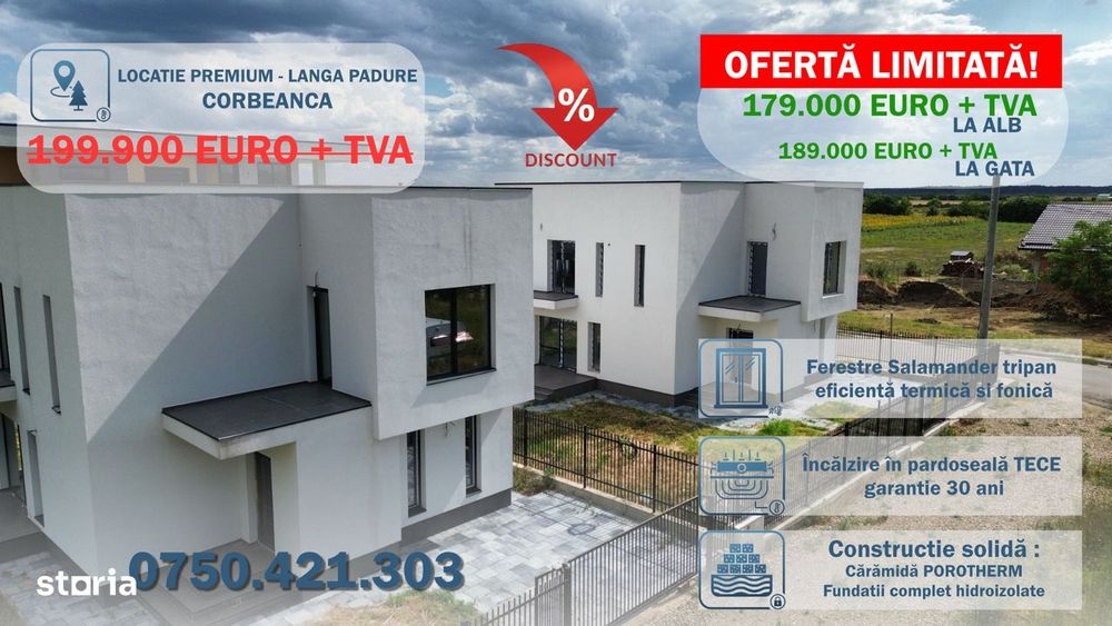 0% Comision | Vila individuala 4 camere Corbeanca 189.000 euro + TVA