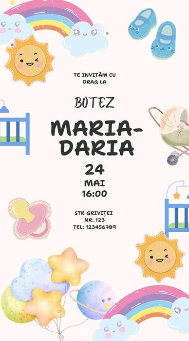 Invitație digitală cununie civilă/botez