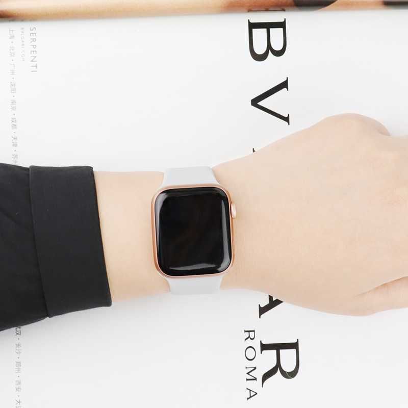 Curea silicon Apple Watch. Calitate top, moale&rezistentă. Alb Pur.