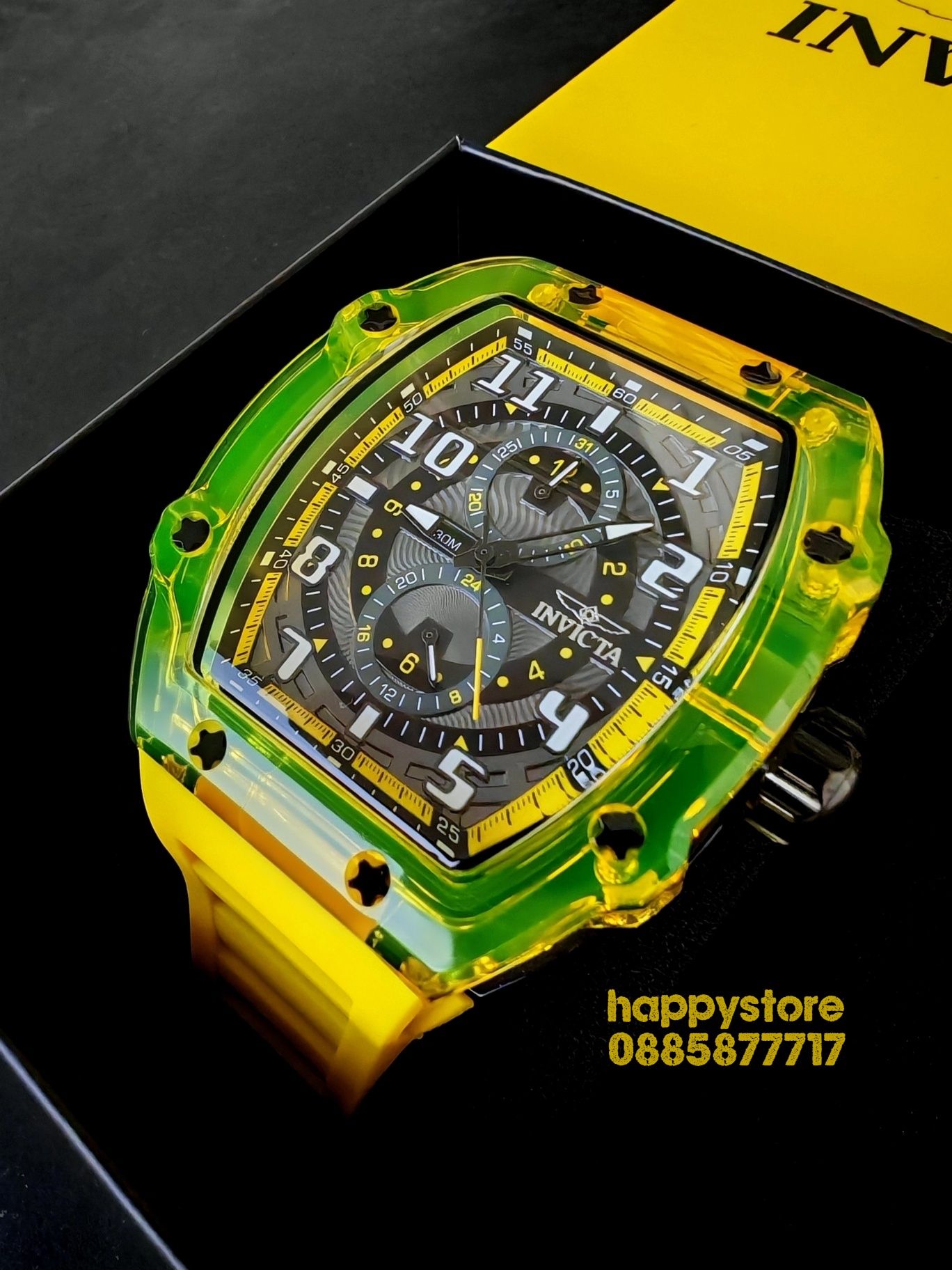 INVICTA Cyclone Yellow 49 mm, Инвикта нов ръчен часовник