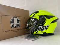 Casca moto open face XS, S, XXL K-5 JET AGV Threesixty Yellow Fluo