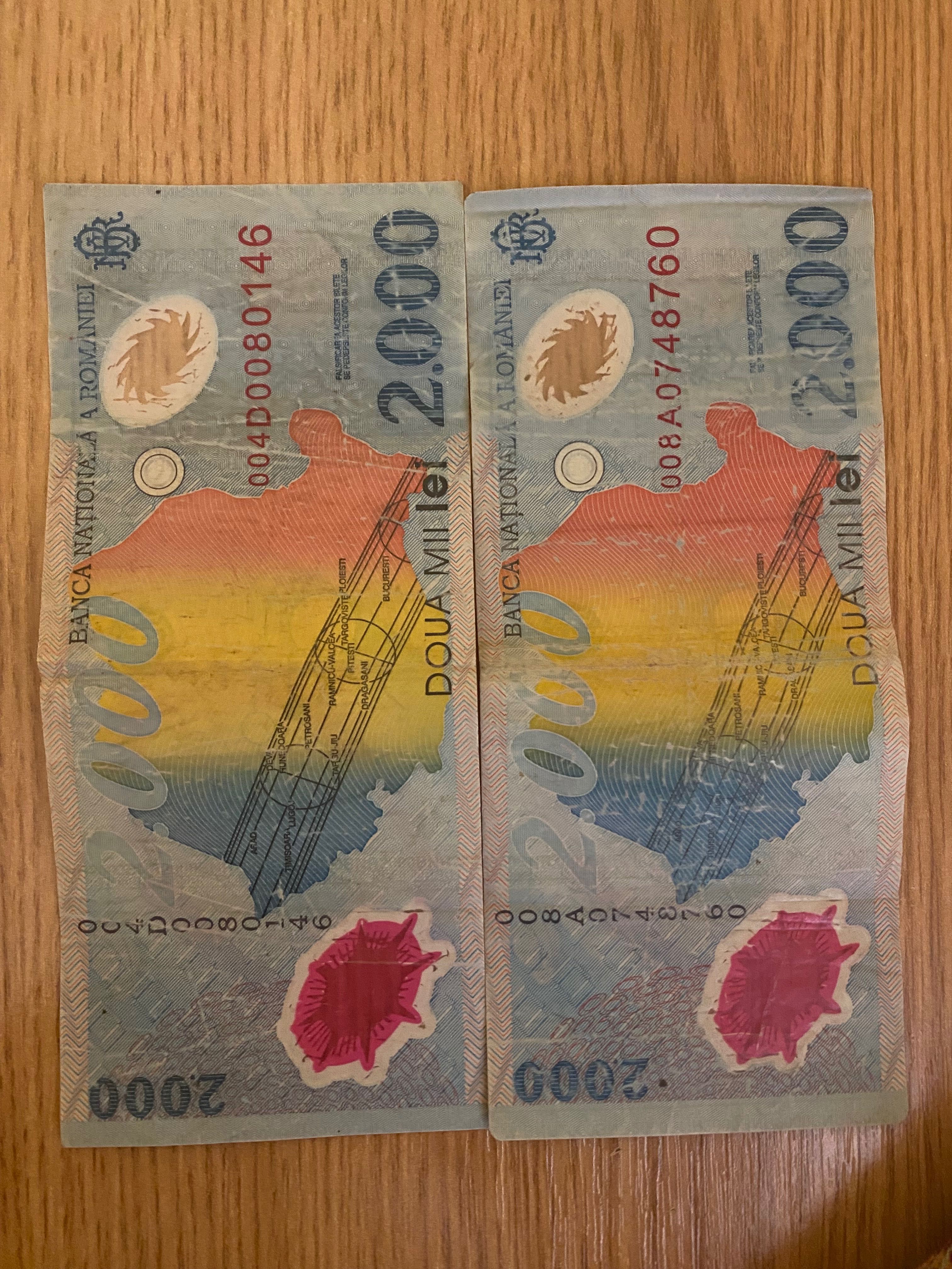 Bancnote 2000 lei Eclipsa 1999, bancnote Constantin Brâncusi