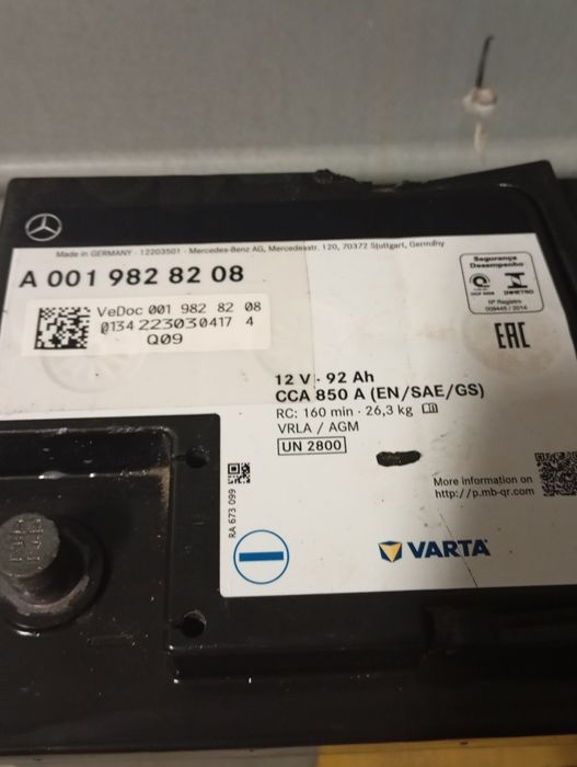 Baterie auto Varta 92 amperi Agm cu start stop 2023