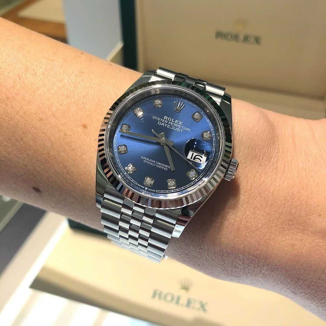 Часовници Rolex Datejust 36mm сребристо-синьо