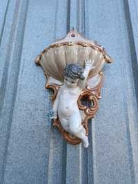 Стилна порцеланова кашпа за стена с Ангел. Внос Франция