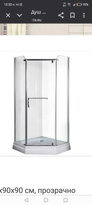 Душ кабина петоъгълна.