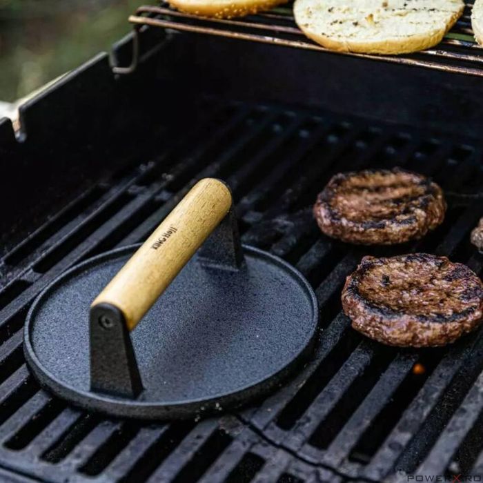 Presa de carne pentru hamburgeri, din fonta, 17.8 cm, Kinghoff