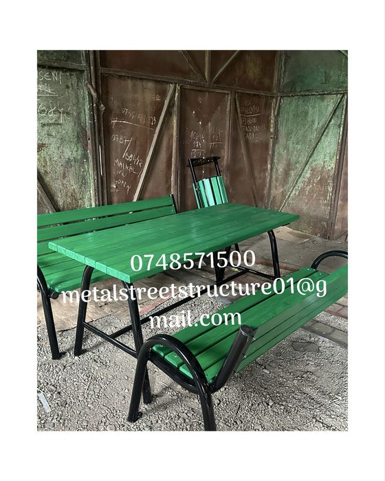 Set 2 banci+ masa+ cos de gunoi