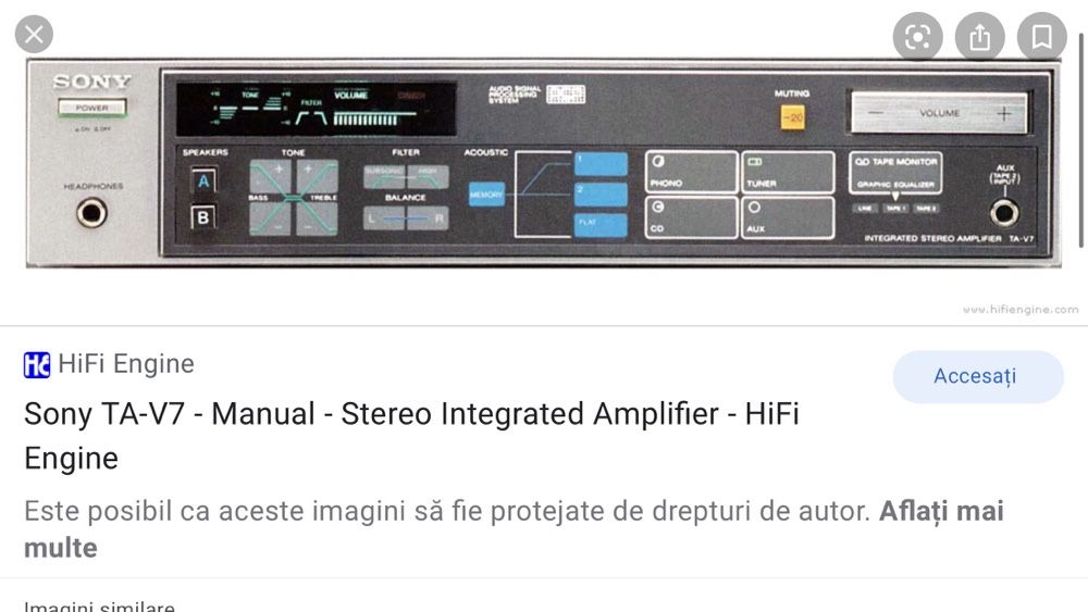 amplificator vintage  SONY INTEGRATED STEREO TA-V7 an 1983