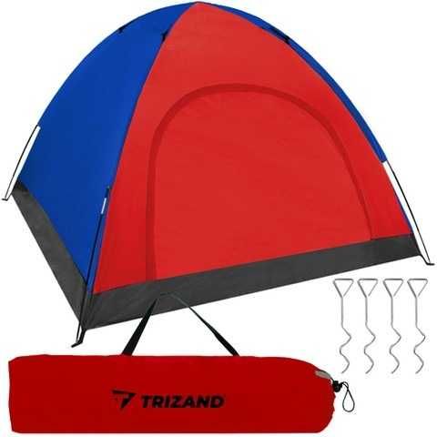 Cort camping ,pentru 2-3 persoane,190x190x123 cm - Albastru/Rosu
