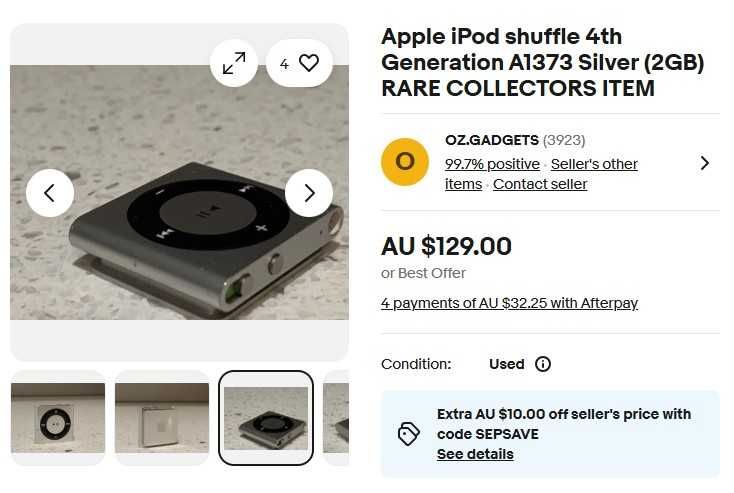 iPod Shuffle Apple 4th Generation Negru