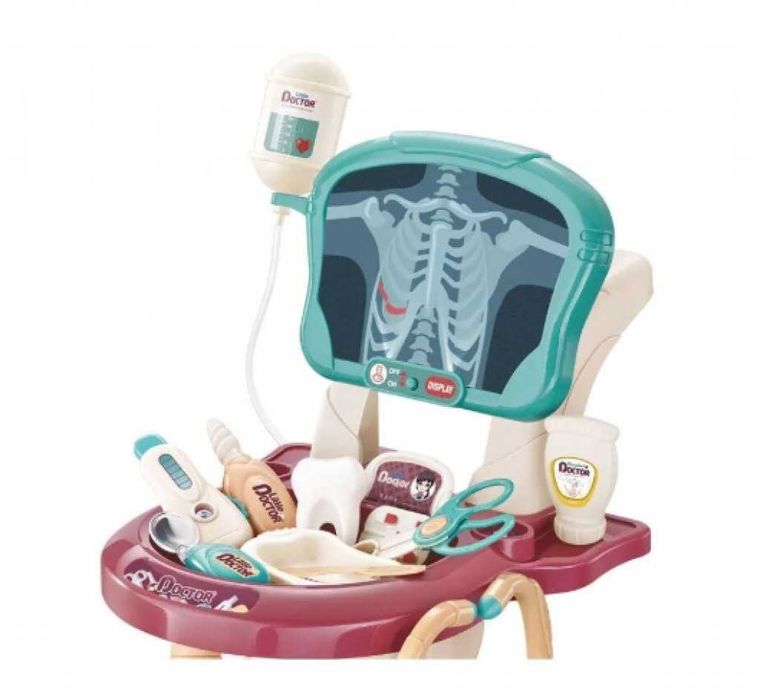 Лекарски комплект за игра  с количка, 29 аксесоара и ЕКГ монитор