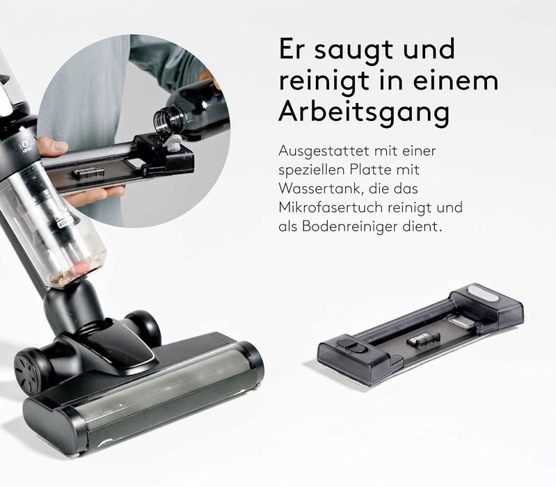 Вертикална прахосмукачка с моп Viola AIR-B 600 батерия до 80мин 28.8V