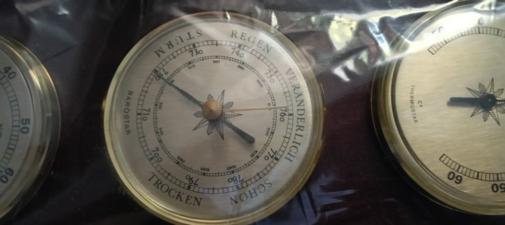 Termometru barometru higrometru nou din mahon