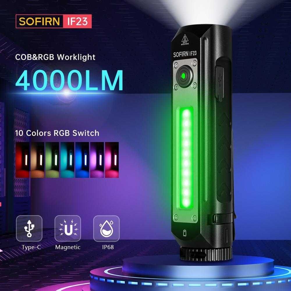 Lanterna LED Sofirn IF23 4000 lumeni multifunctionala multicolora